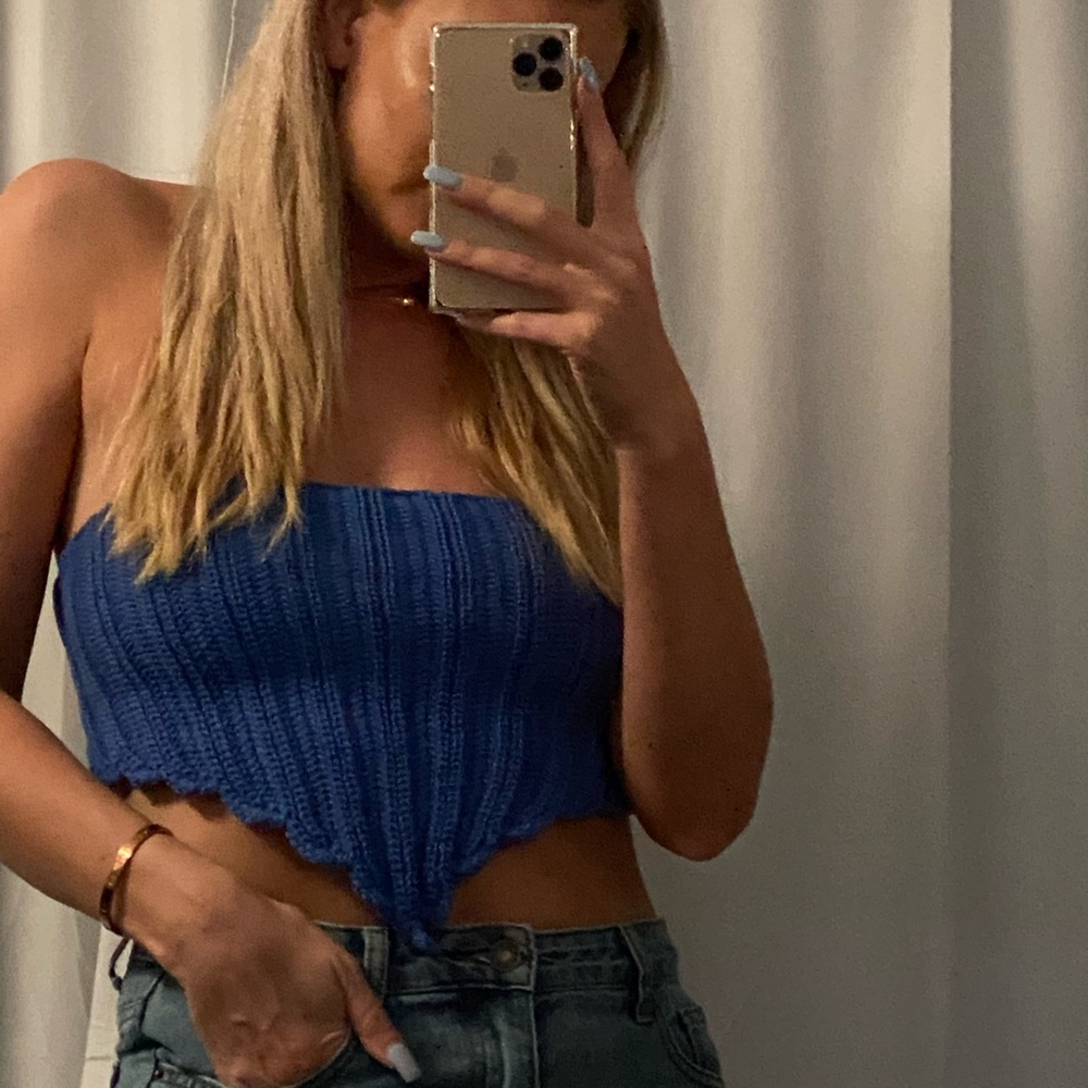 Lorelei Knit Tube Top Blue